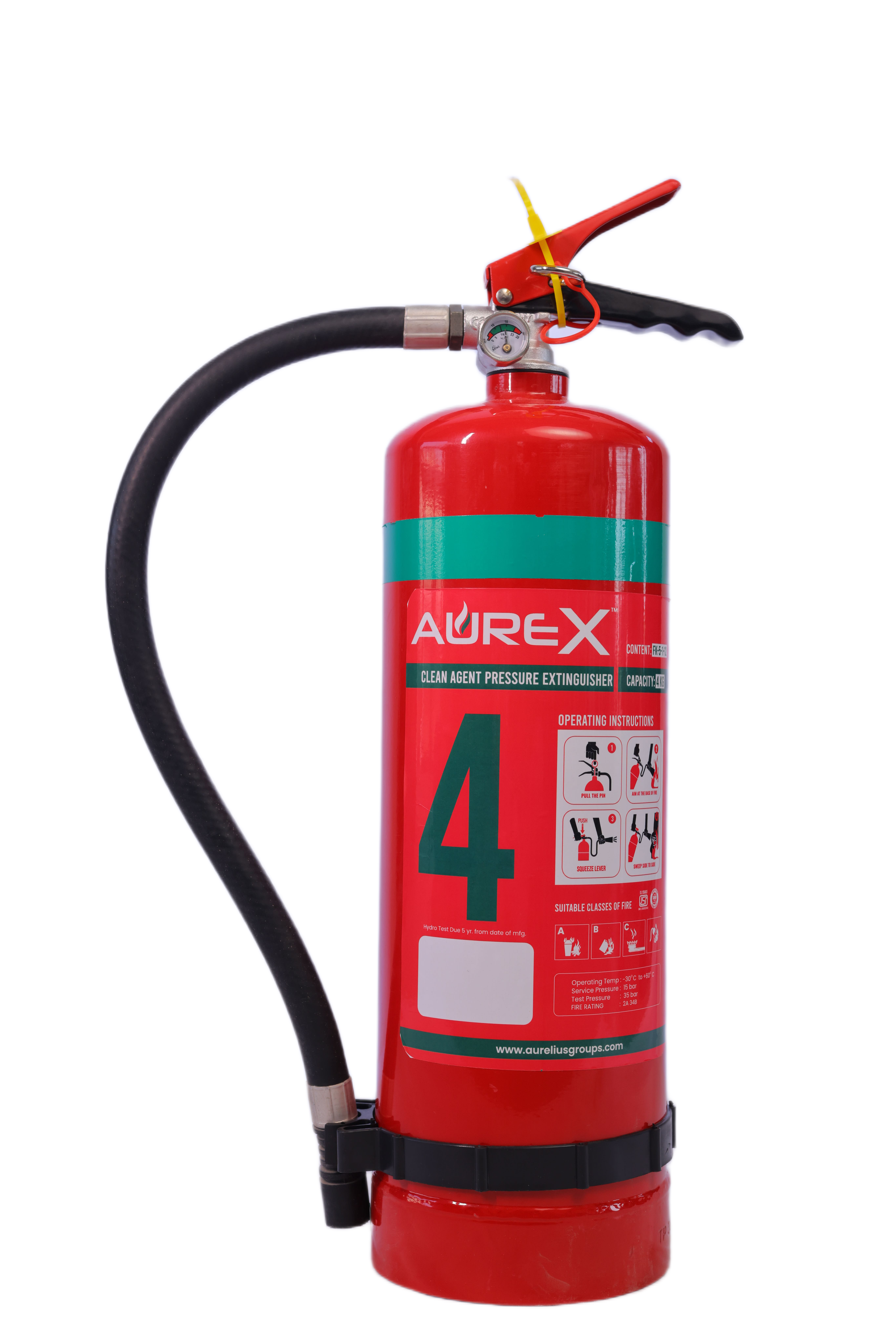 Clean Agent 4 KG Fire Extinguisher