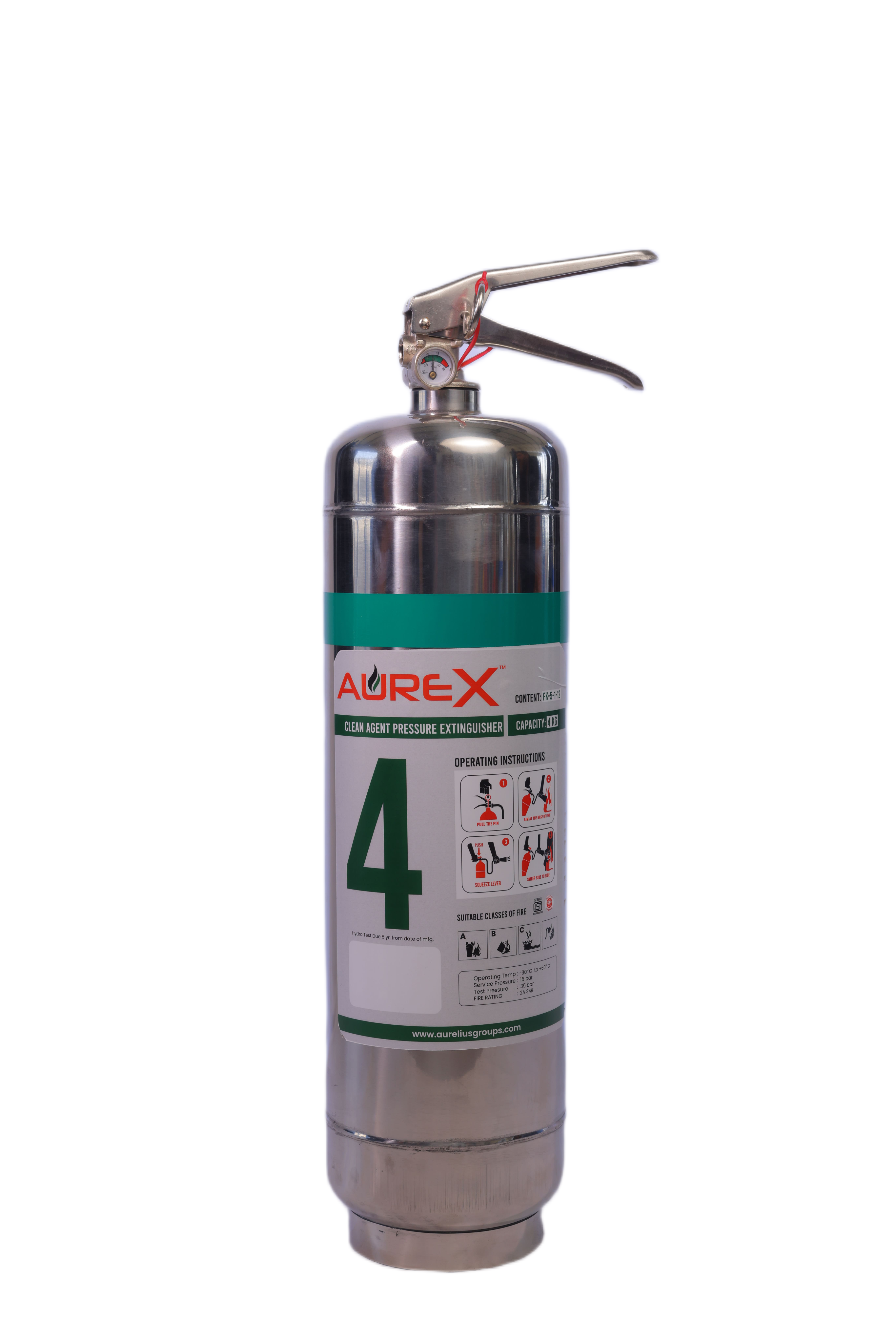 Clean Agent 4 KG Fire Extinguisher